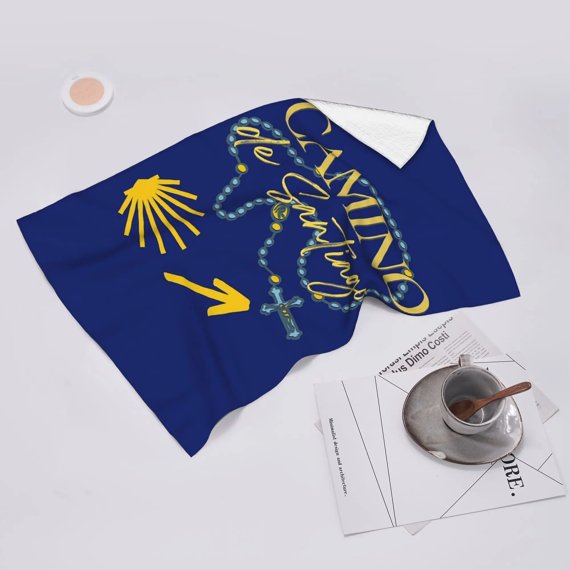 Toalla de Rostro Suave Personalizada Camino de Santiago España, Toallas de Algodón Absorbentes de Secado Rápido para Piscina y Baño