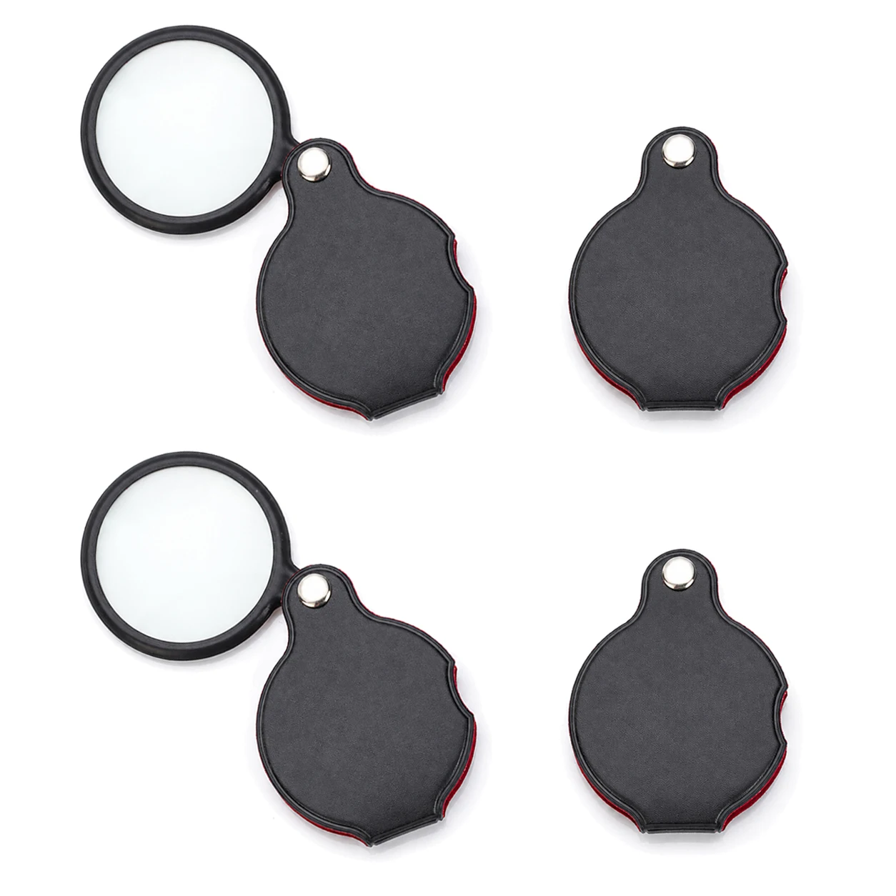 4PCS Folding Magnifier Compact Pocket Reading Glasses for Seniors, Travel, Hobby & Low Vision Aid, Leather Case Included TMZ