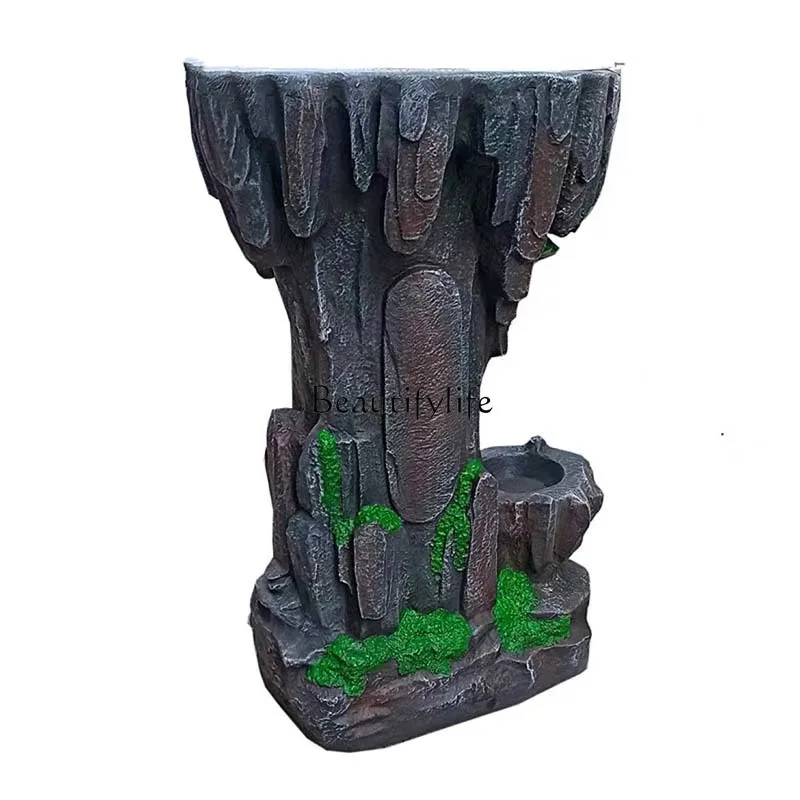 

3-Flower rack indoor household shelf living room balcony bonsai potted plant new Chinese style antique stone craft flower rack