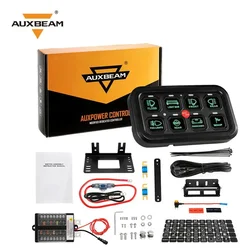 Auxbeam BB80 8 Gangs Universal On-Off Switch Panel LED Light Background Power System Control Electric Relay System