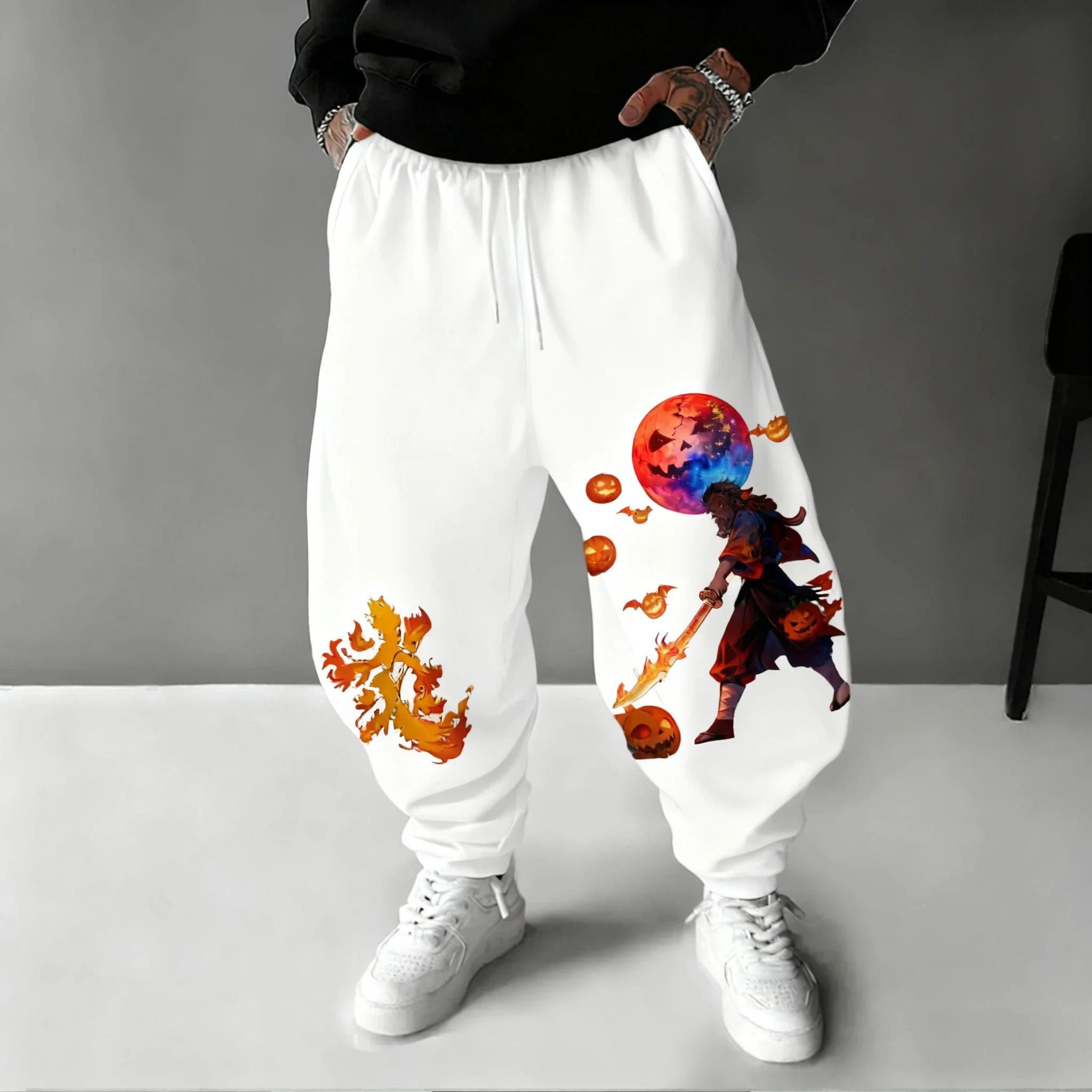 鬼滅の刃 ハロウィン メンズ スウェットパンツ 秋冬コレクション 煉獄杏寿郎 アニメプリント スポーツカジュアル スポーツパンツ