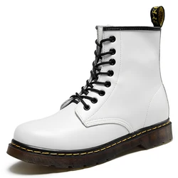 Men's Doc Martens Leather shoes Men's winter Uggs plus fleece high-top British work boots with cotton shoes for men