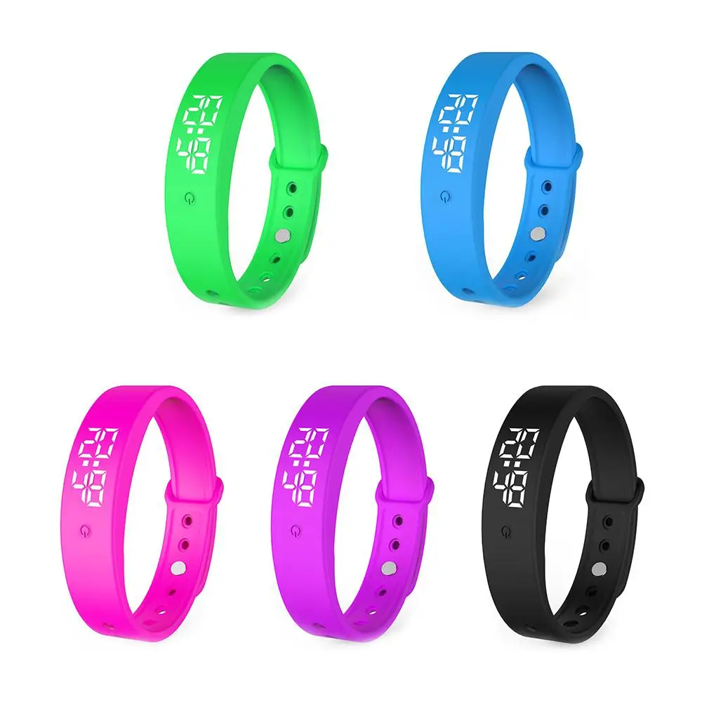 1/2PCS LED Digital Smart Bracelet With Body Temperature Monitor Smart Band Vibration Alarm Reminder Waterproof Smart Clock