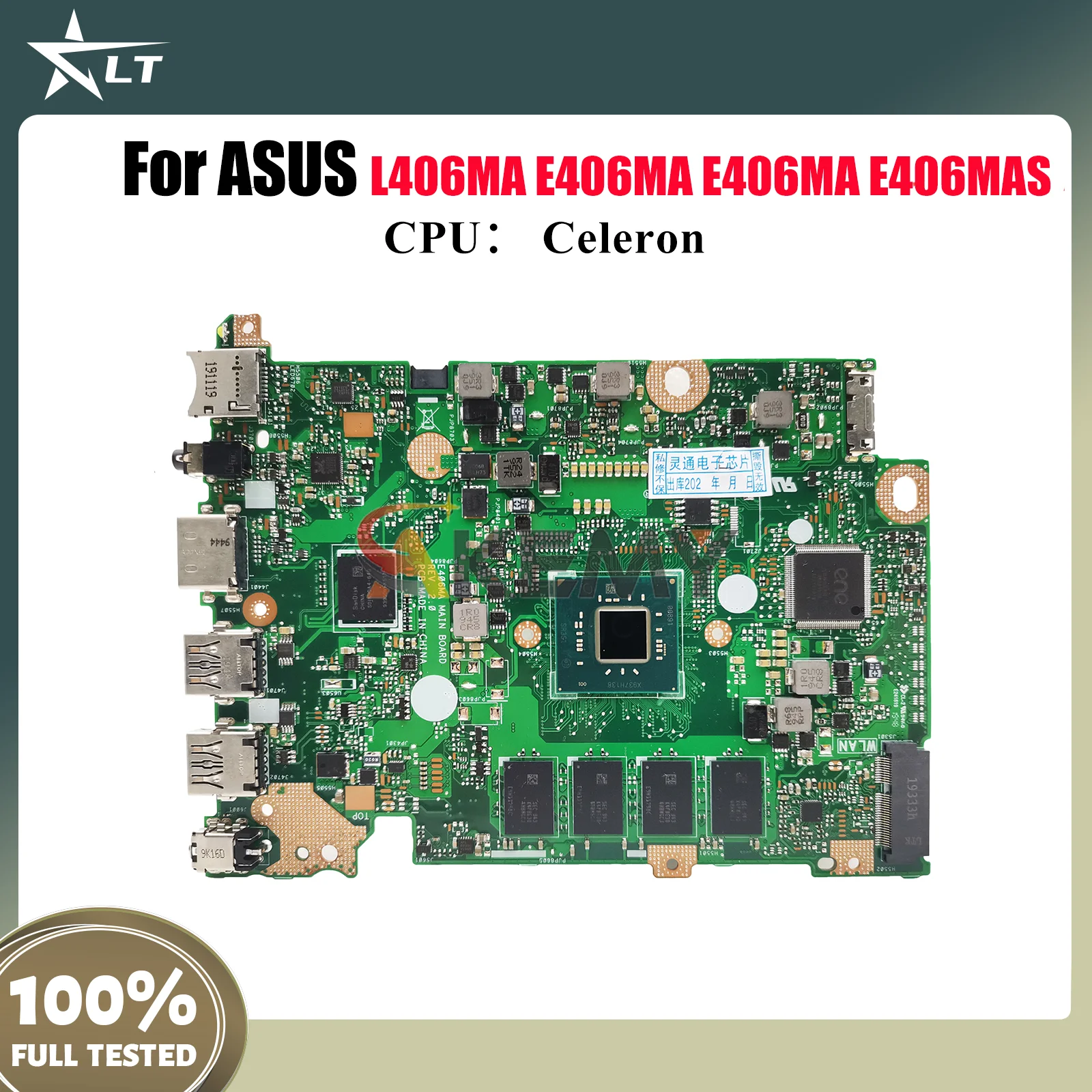

E406MA Материнская плата для ноутбука ASUS EeeBook E406MAS L406MA E406MA E406M Материнская плата для ноутбука с процессором Celeron 100% тестирование ОК быстрая доставка