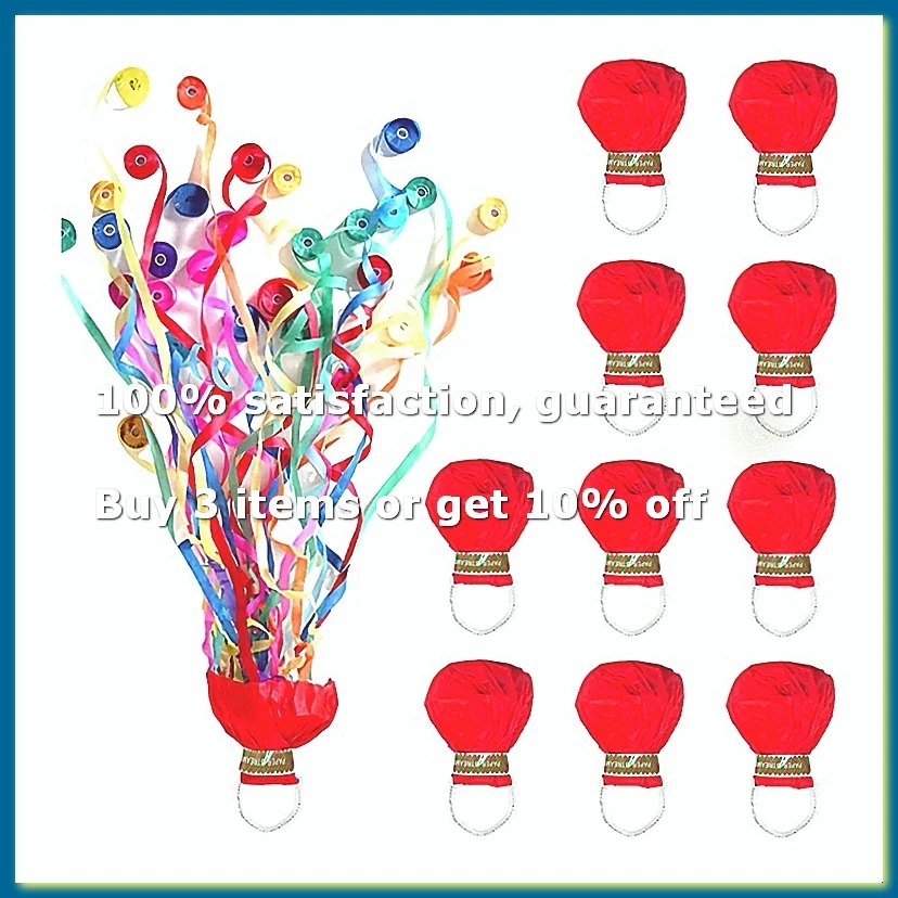 ●10Pack Streamers Popper Hand Throw Streamers No Mess Confetti Magic Paper Cracker for Celebration Birthday Propose