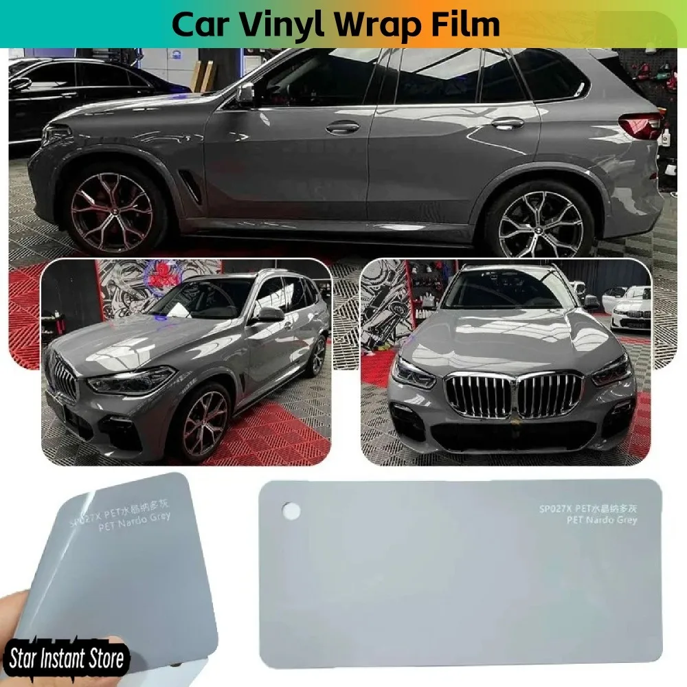 

Glossy Crystal Nardo Gray Vinyl Wrap Film 1.52x17m, Car Color Change Full Wrap, High Gloss Auto Vinyl Stickers