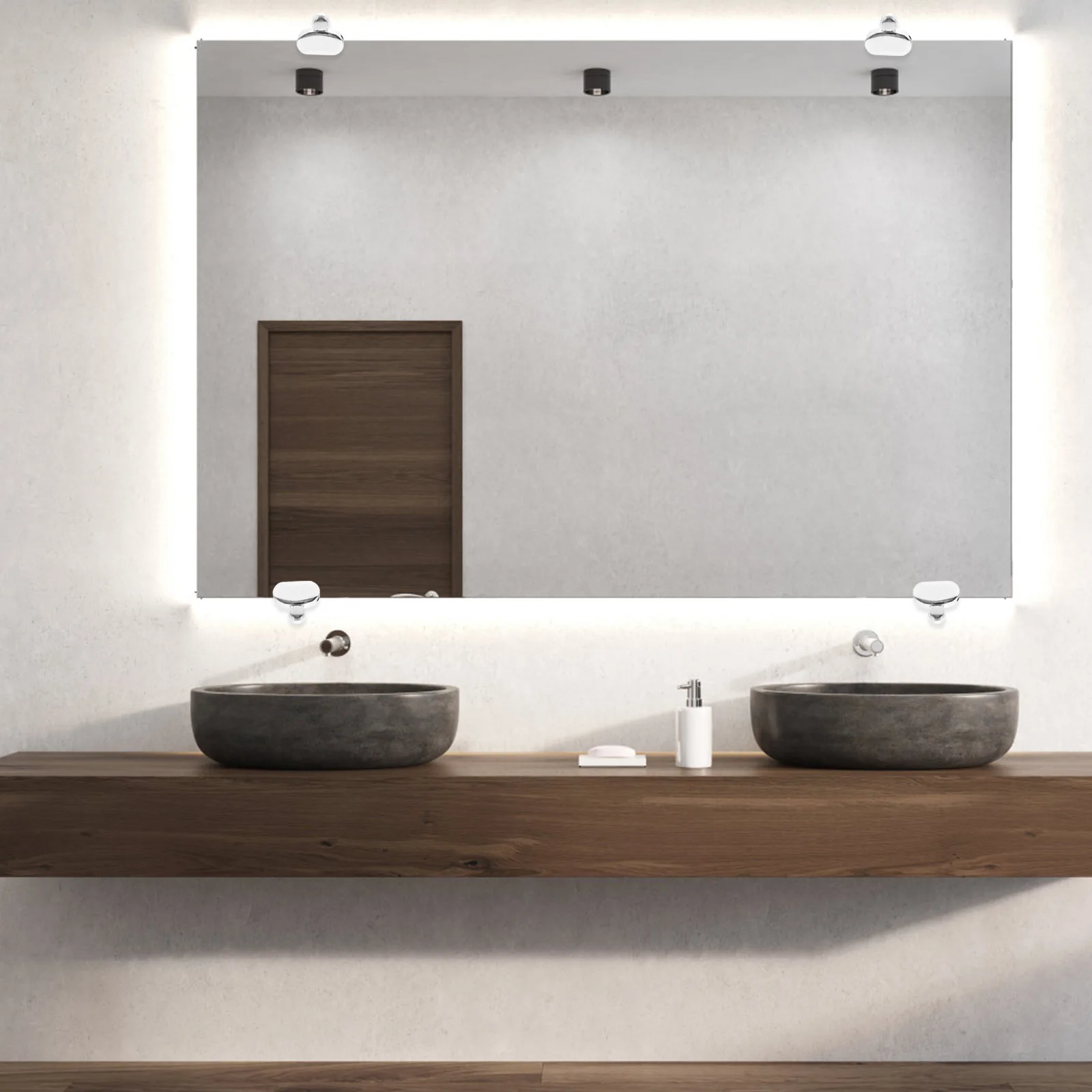 

4Pcs Mirror Clip Fixing Brackets Stable Wall Mount Holder Fast Installation Mirror Hangers Screws for Bathroom Bedroom