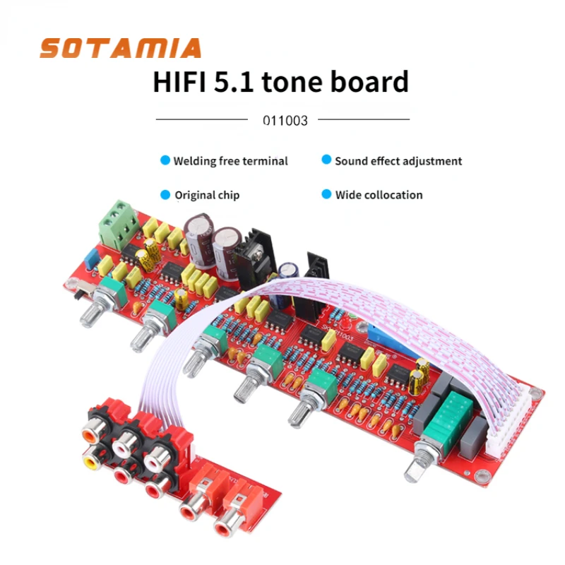 

SOTAMIA NE5532 Tone Board HIFI Audio Preamp 5.1 Home Theater Potentiometer Preamplifier Board DIY Sound System