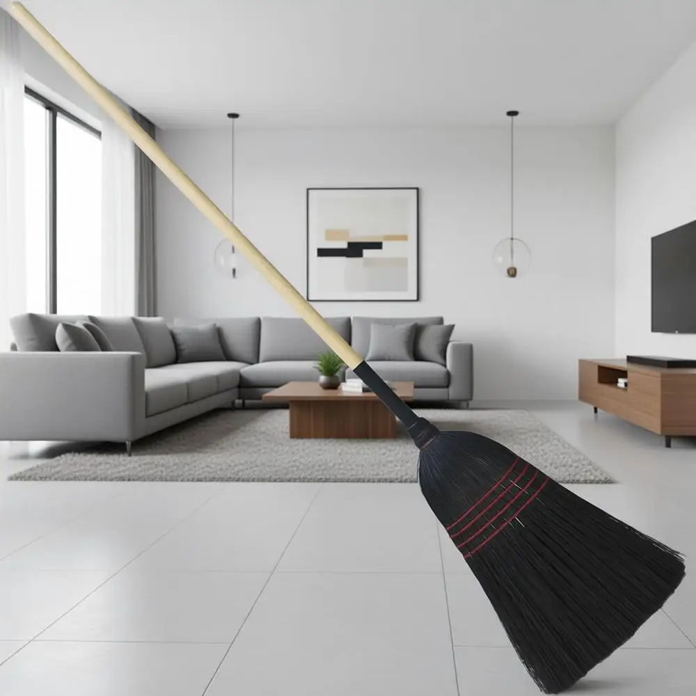 

Метла ручной работы из кукурузной соломы, 54 дюйма, средняя, черная