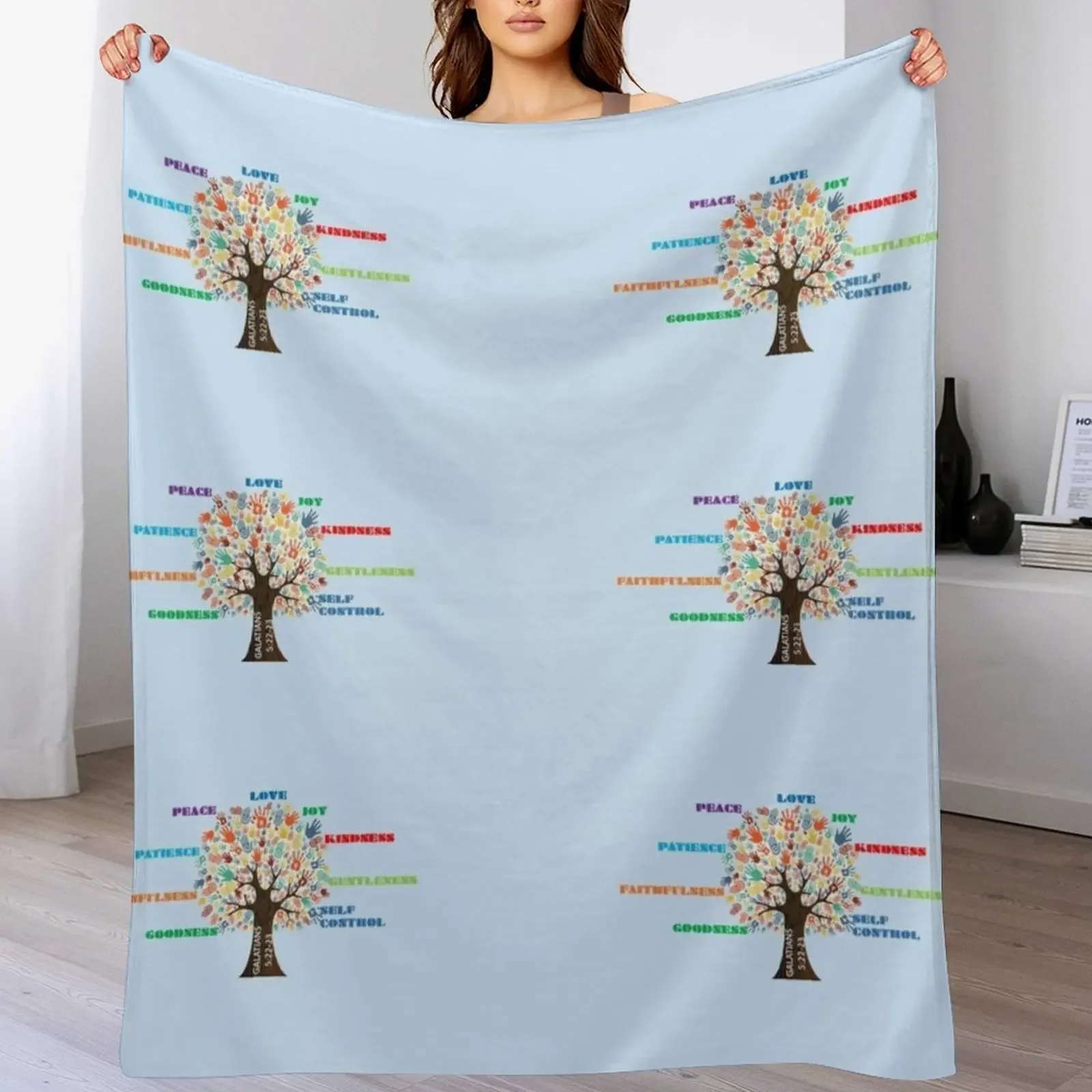 FRUIT OF THE HOLY SPIRIT Throw Blanket Portable Lightweight Blanket for Travel Camping