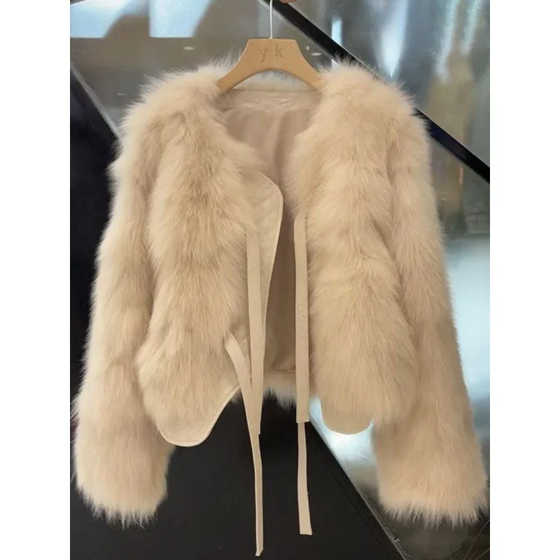 Luxurious Lightweight Cropped Fox Fur Jacket For Women 2024 Autumn/Winter New Arrival Korean Style Versatile Thickened Top