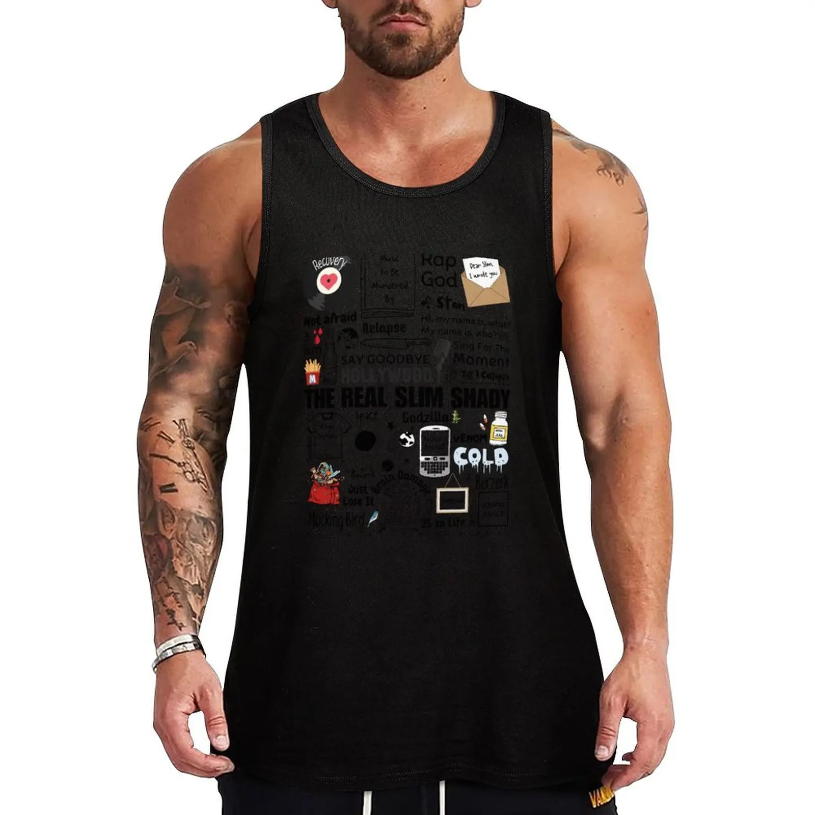 

Shady Doodle Tank Top Casual Graphic Tank Top Print Design Sleeveless Top