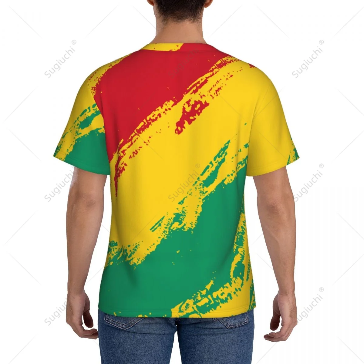 Custom Name Nunber Guinea Flag Color Men Tight Sports T-shirt Women Tees jersey For Soccer Football Fans