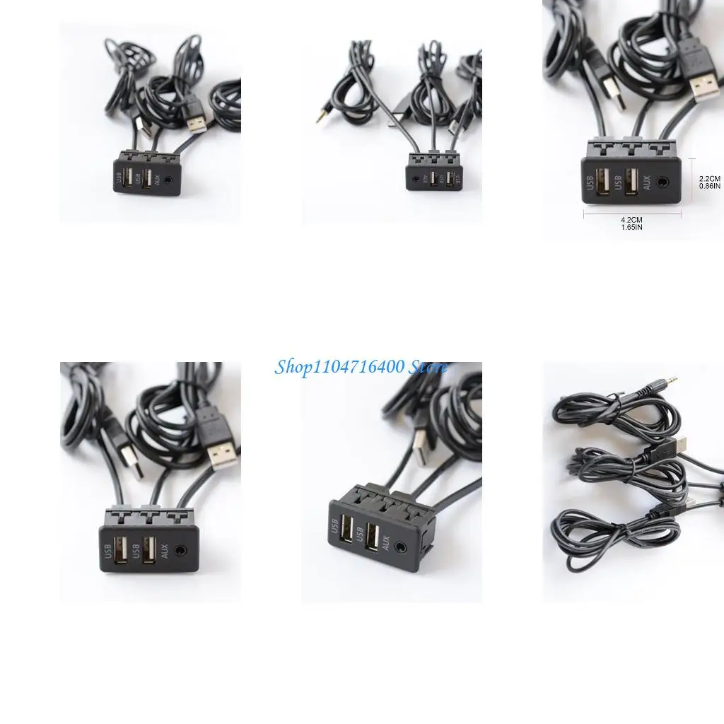 

y1gd Truck Car Flush Mount USB Port Panel Dual USB Extension Adapter Cable