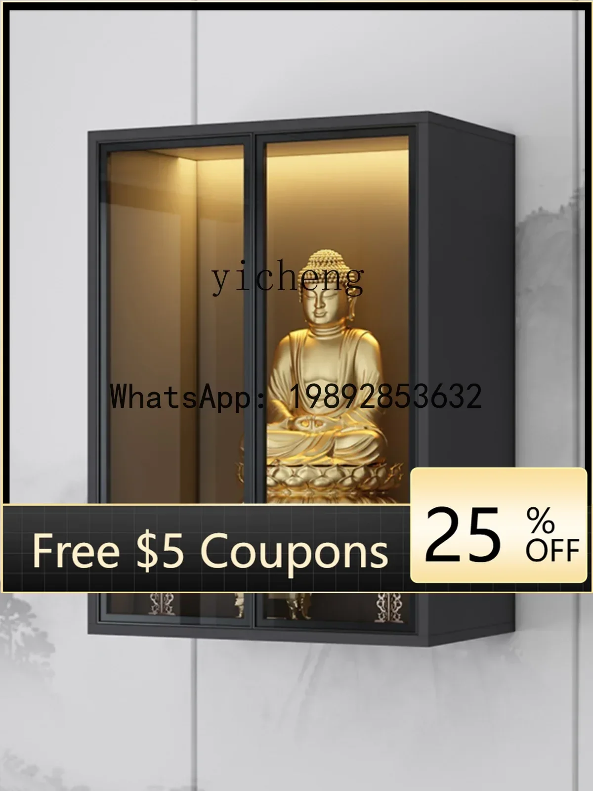 FGG   Wall-Mounted Buddha Shrine Altar Altar Cabinet Home Worship Table God of Wealth Buddha Shrine