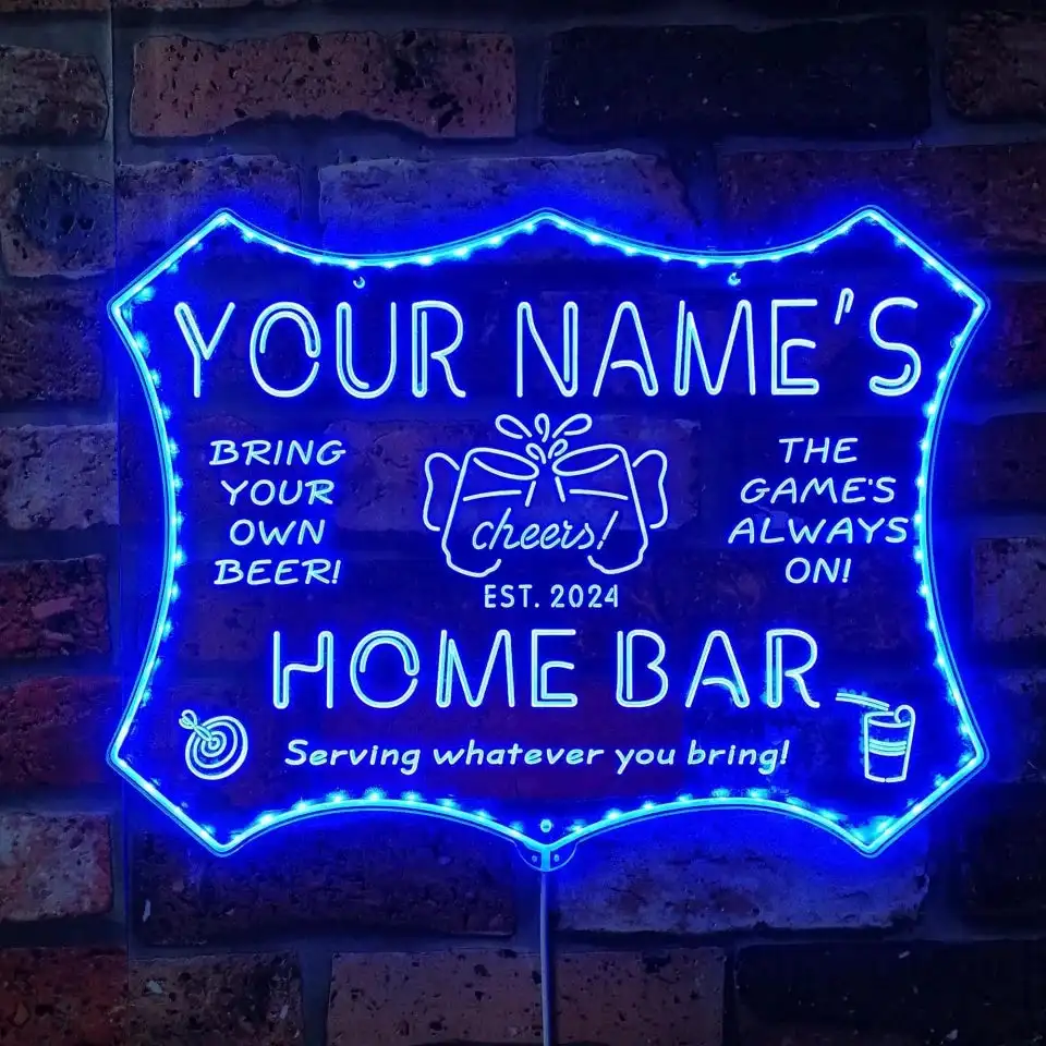 Personalized Your Name Home Bar Cheers Game Room Glam Led Neon Sign st06-fnd-q1-tm