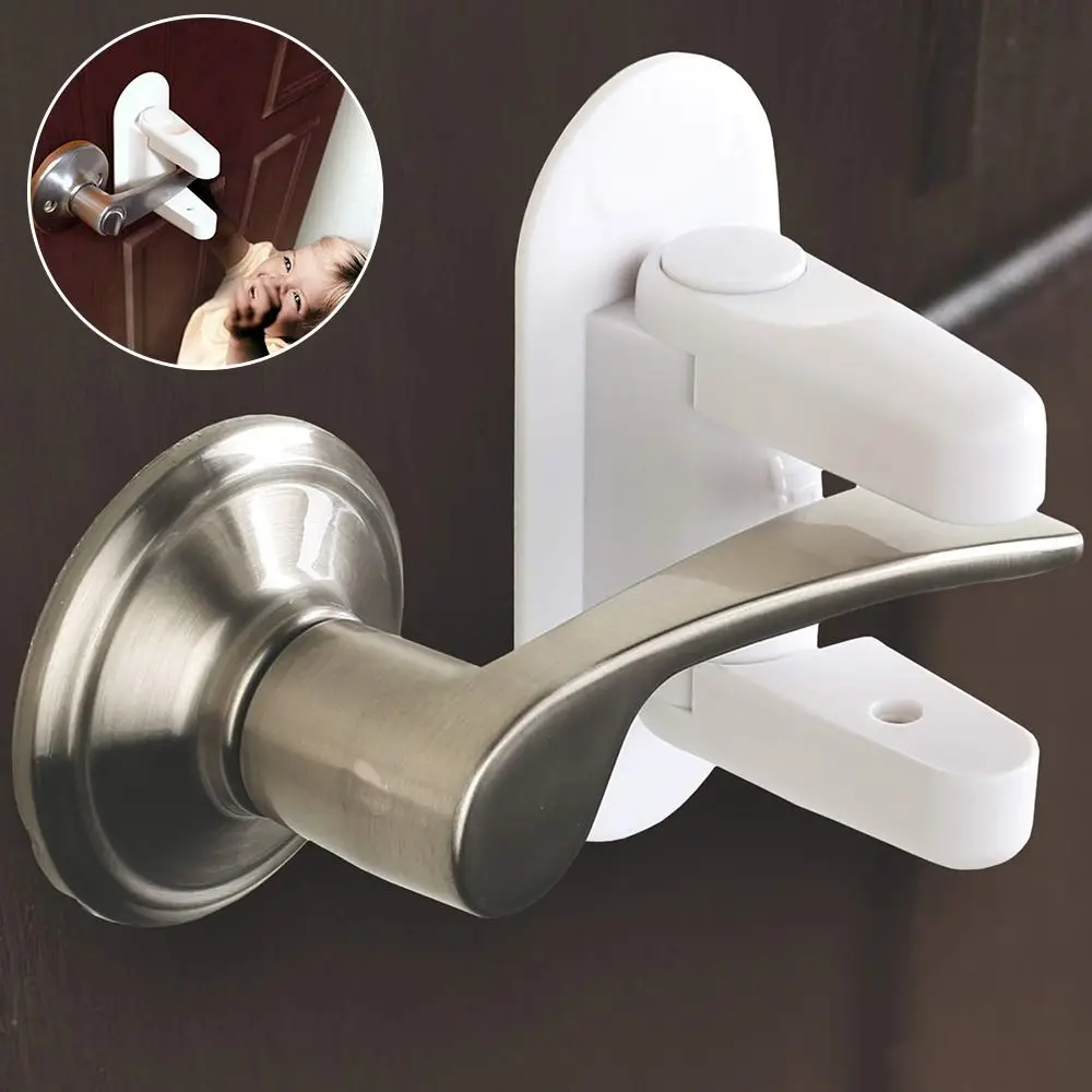 Door Handle Baby Safety Lock Portable Universal Children Protection Security Latch Self Adhesive Home Door Lever Lock