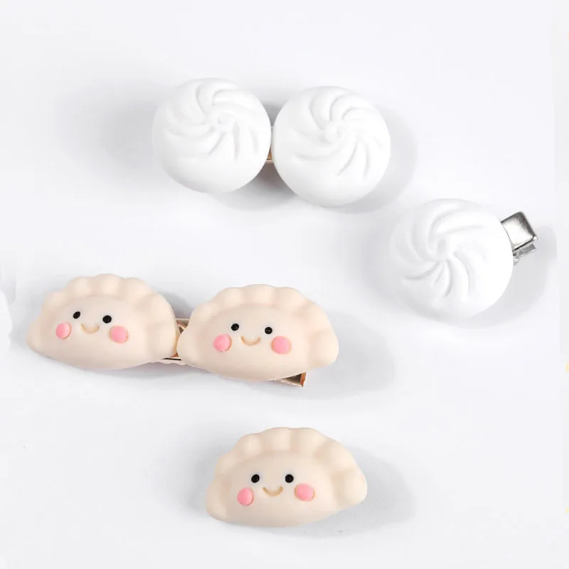 Imitation Vegetables Fruit Food Dumplings Steamed Buns Hair Pins Clips Girls Hairpin Cute Funny Barrette Women Hair Accessories