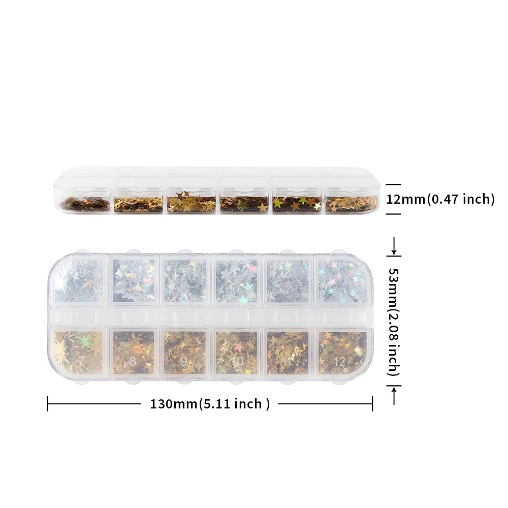 Голографические Блестки для ногтей серии звездного неба, золотистые и Серебристые блестки, украшение для ногтевого дизайна, Звездные кусочки, аксессуары «сделай сам», дизайн маникюра