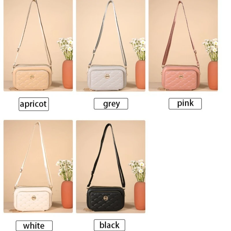 

Xiaoxiangfeng Handbag New Fashion Joker Simple Satchel Mobile Phone Bag Shoulder Bag Messenger Bag Rhombic Small Square Bag