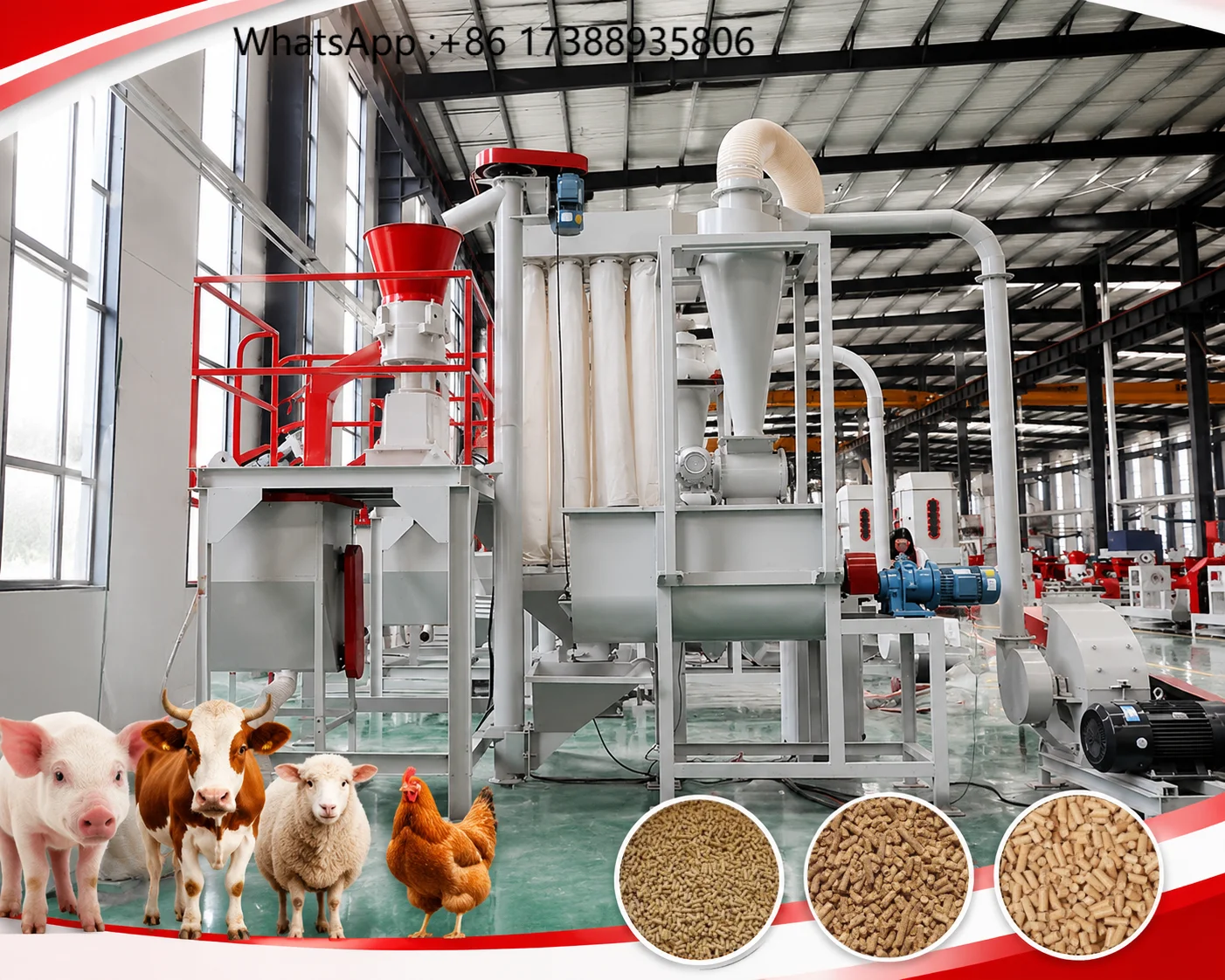 Lima 1-3t/H Animal Feed Pellet Production Line Poultry Chicken Animal Feed Pellet Production Line Poultry Nigerian Warehouse