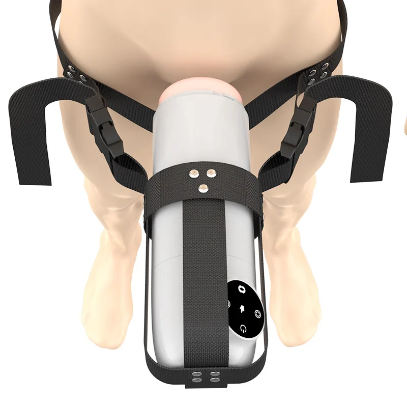 Male Wearable Airplane Cup Automatic Sucking Rotating Masturbator Adjustable Belt Penis Massager Bowjob Real Vagina Sex Toys 18+