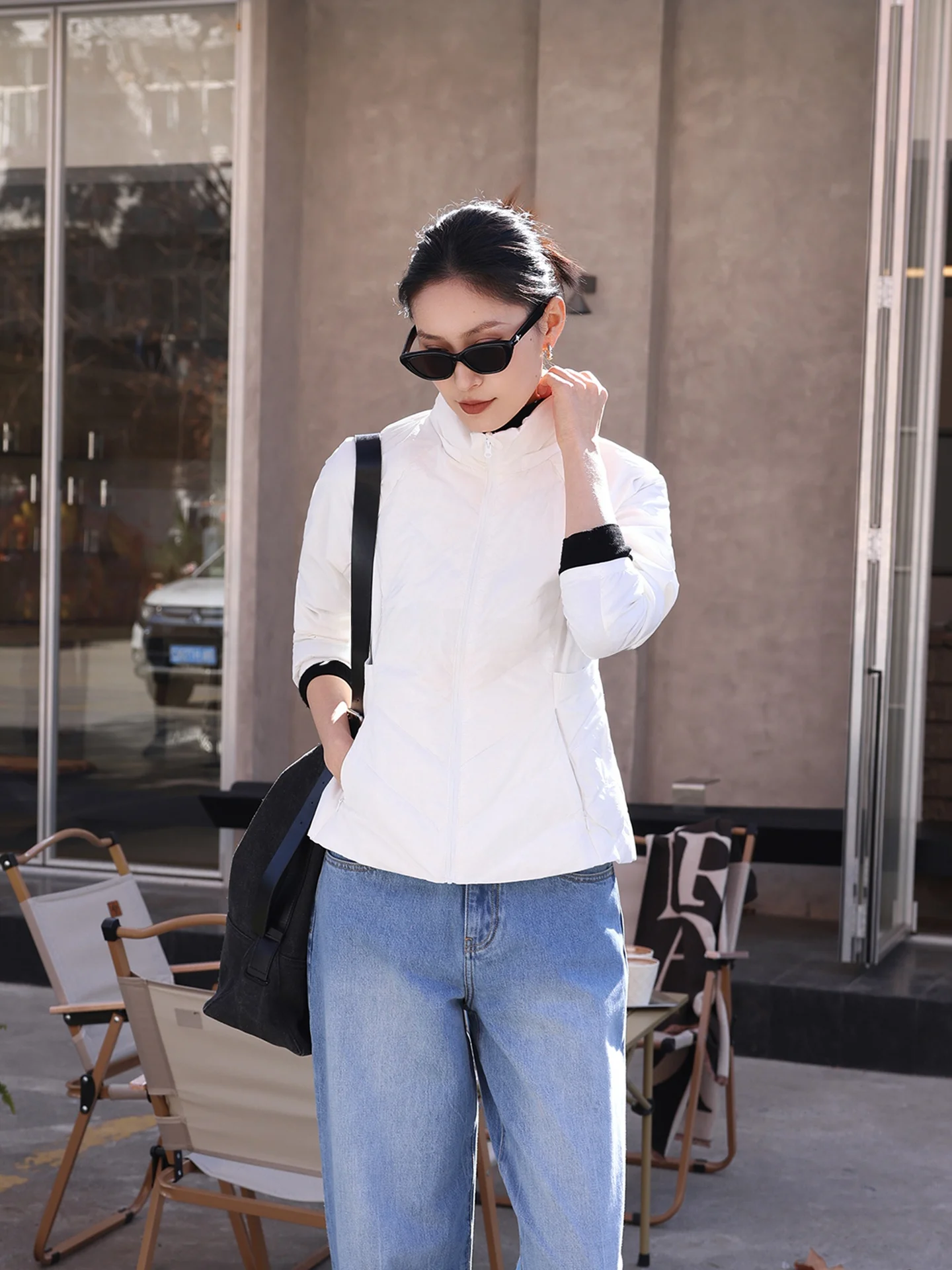 

Легкая женская стеганая куртка JIEJI Zhang Spring с капюшоном, наполнителем из 90% гусиного пуха, эффектом облачной мягкости, свободного кроя, из нейлоновой ткани, повседневная