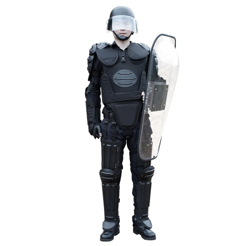 

FOX102 Black Hard Anti-Riot Armor PC Housing Full Body Flame-Retardant Oxford Cloth Protective Assembly Anti-Riot Suit