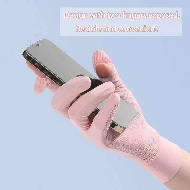 

Ice Silk Sun Protection Gloves for Women Men Driving Quick-Dry,Non-Slip Touchscreen Compatible with Breathable Mesh for Outdoor