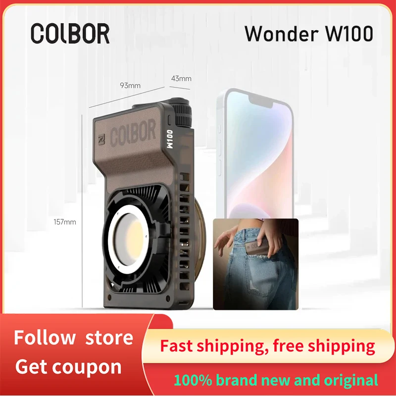 Colbor W100R W100 Wonder 100W COB LED Video Light Pocket Lighting for Photography Video YouTube TikTok Outdoor Shooting