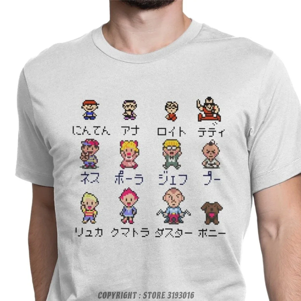 Men's T-Shirts Mother EarthBound Protagonist Cotton Tees RPG Ness Lucas Giygas Video Game Mens Extended Tshirt Overiszed