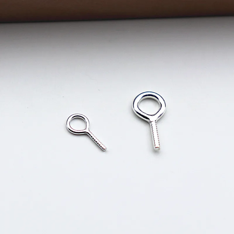 Solide 925 Sterling Silber DIY Schmuck Erkenntnisse Anhänger Bail Auge Pin Perlen Kappe Zubehör Herstellung Komponenten Liefert