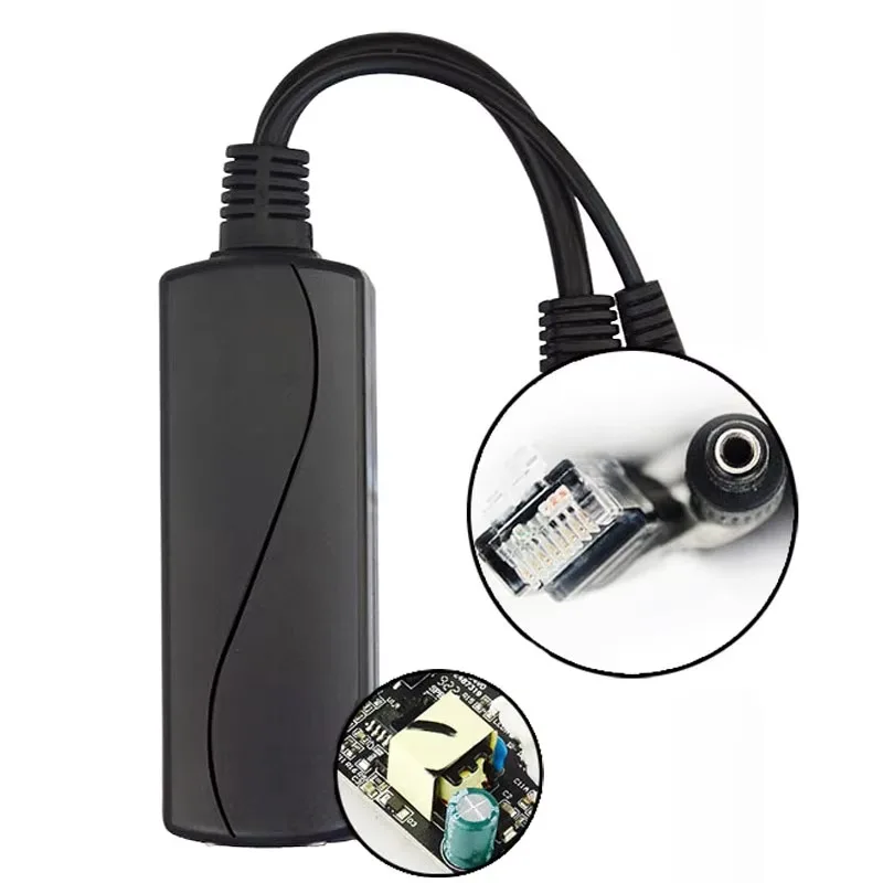 Active POE Splitter Adapter 48V to 12V IEEE802.3af 10/100Mbps 12V 1.2A POE Power Supply Separator For IP Camera Surveillance