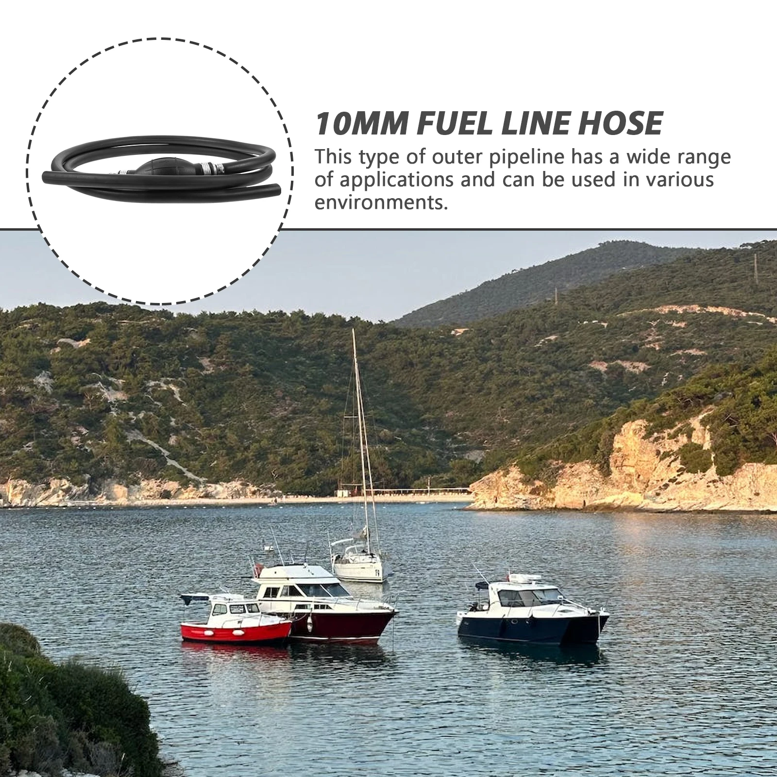 

Outboard Line 10Mm Marine Hose With Pump Hose For Car Boat Motor Transfer Durable Oil Resistant Plastic Fuel