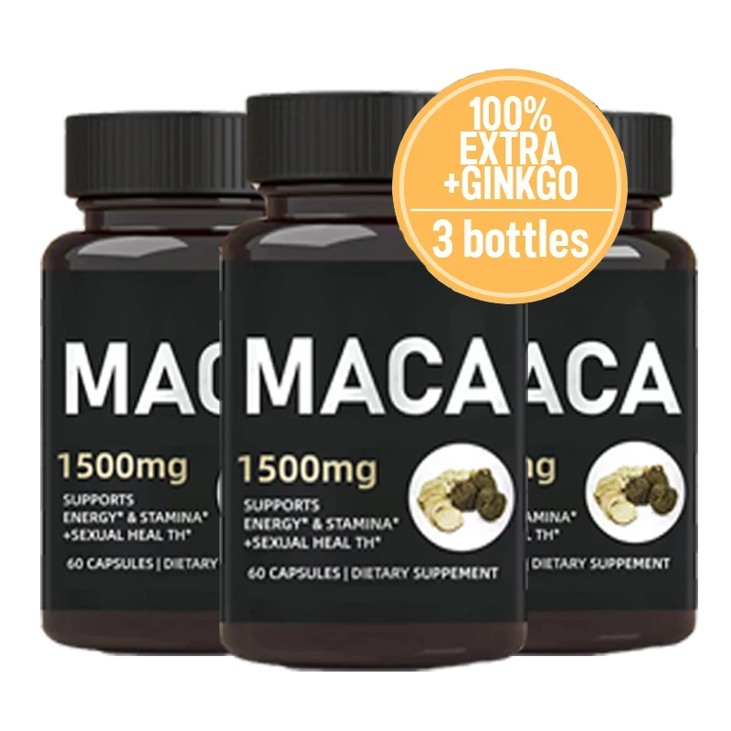 

Maca Root Capsules (containing black maca) + red ginseng extract for women and men，