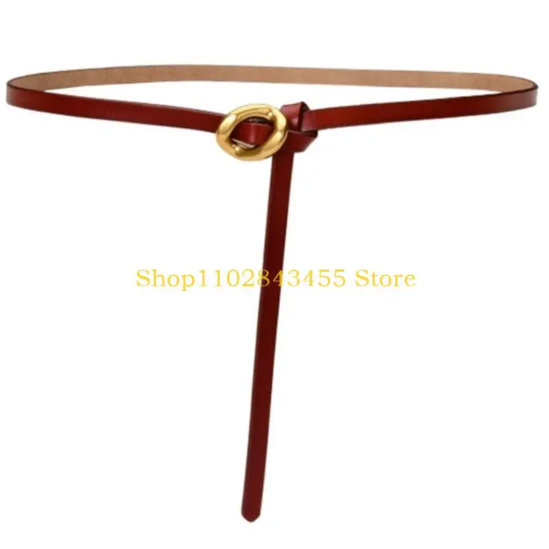 49MC Eye Catching Skinny Belt Adult Fashion Belt Simple Metal Buckle Thin Waiststrap