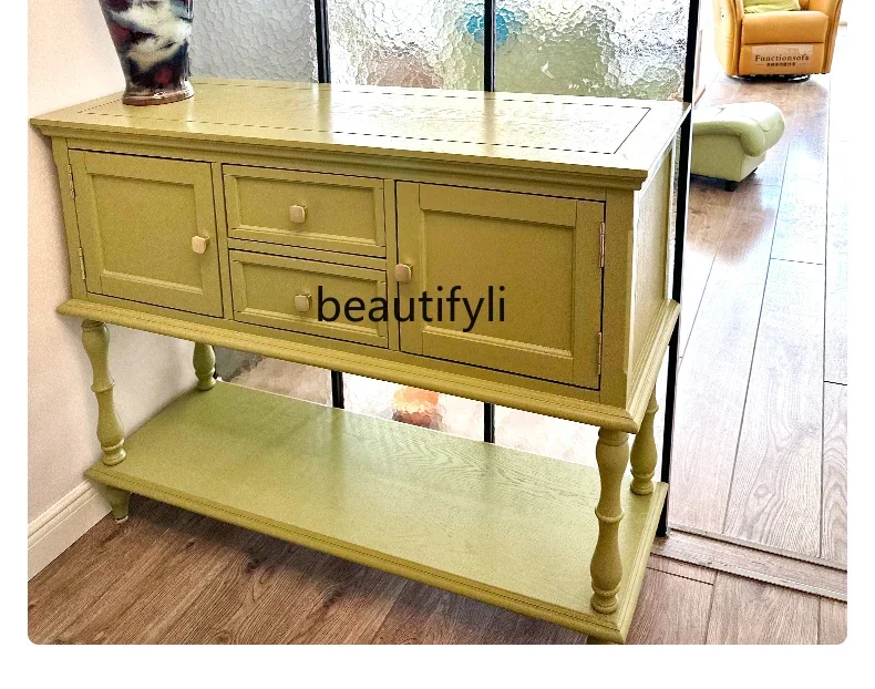 Simple and modern entrance table is opposite the door, partitioned entrance hall, long table, household wall decoration table