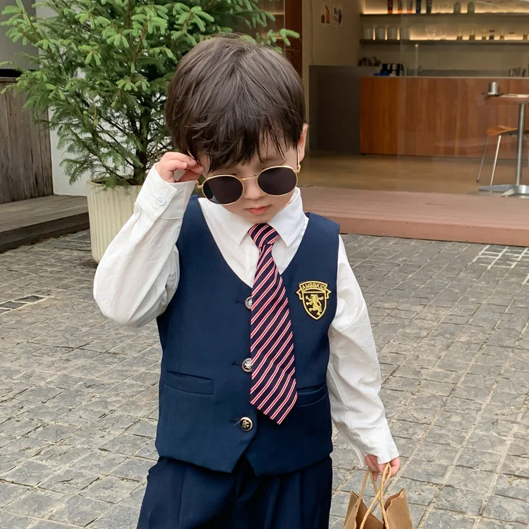 Children's Academy Style Tie Spring New Boys and Girls Style Pullover Elastic Stripe Suit Tie Accessories