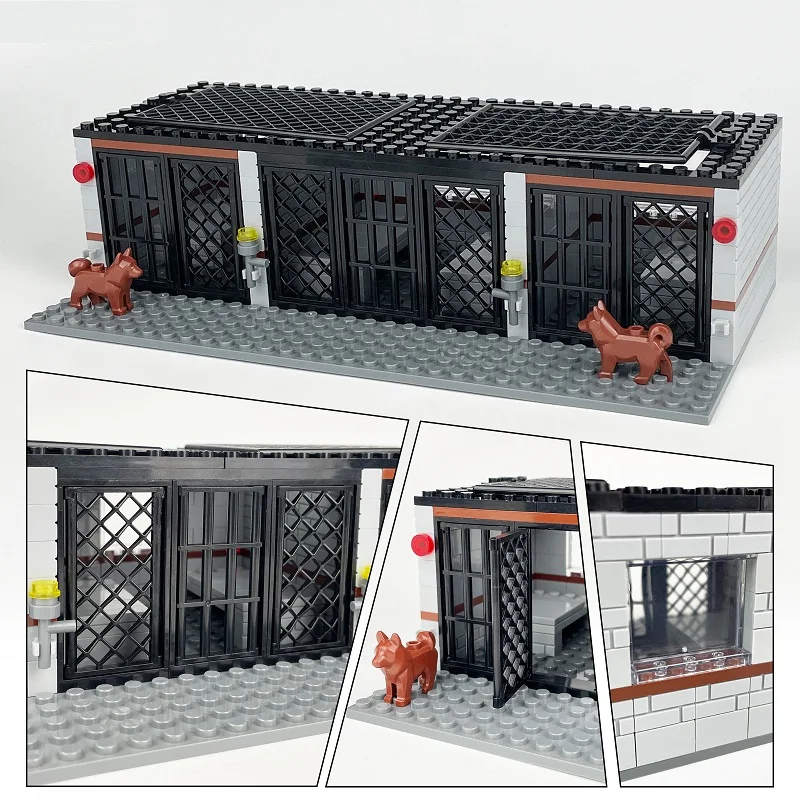 

Prison Island City Police Station Building Blocks Set Min Military Figures Swat Accessories Moc Adults Construction Brick Toys