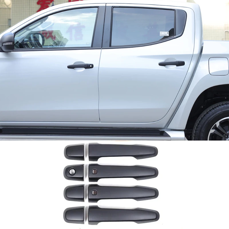 

For Mitsubishi Triton L200 2015-2023 ABS Matt Black Car Door Handles Covers Decorative stickers Car Modification Accessories