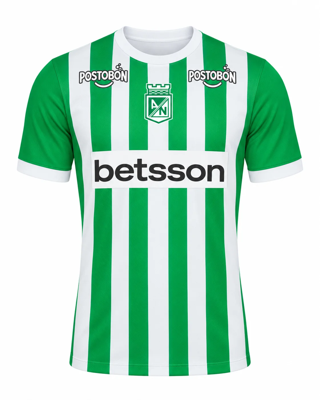 Atletico Nacional 26-27 Heimtrikot Grün-Weiß Gestreiftes Herren-Trikot mit Rundhalsausschnitt und Kurzen Ärmeln für Fans – Detail 7