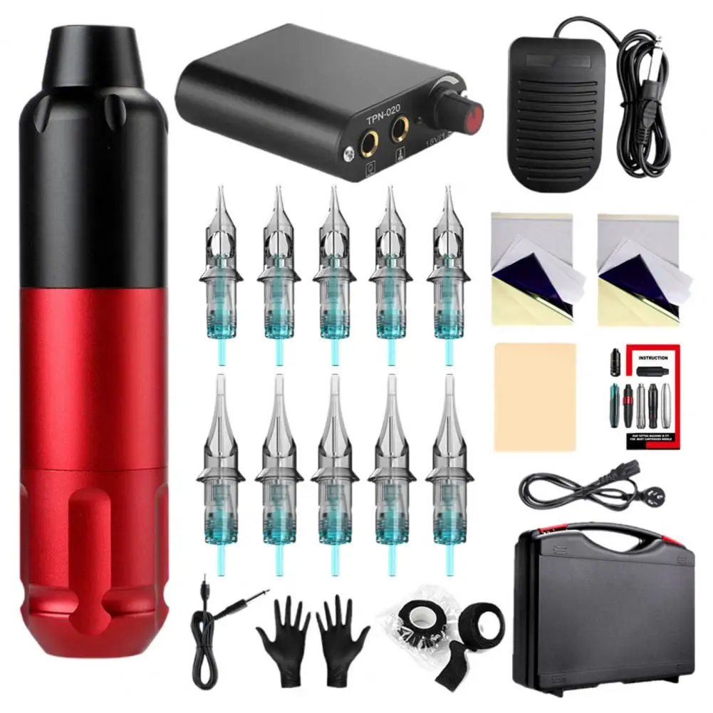 

Tattoo Machines Set Transfer Paper Power Supply Cartridge Needles Professional Tattooing Tattoo Pen Kit Tattoo Accessories