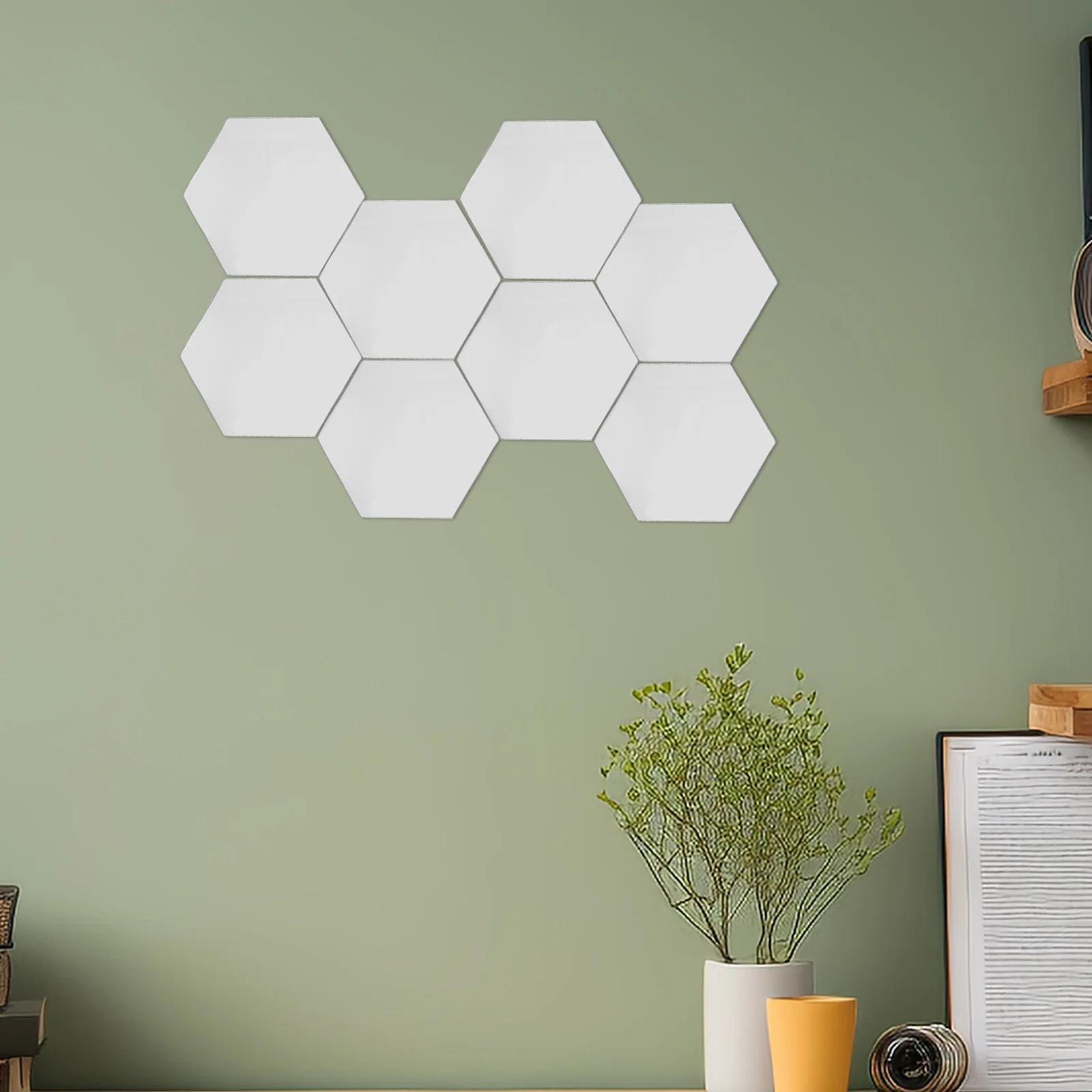 

12Pcs Hexagonal Acrylic Mirror Wall Stickers Easy Peel Stick for Home Decor Self Adhesive Wall Tiles Mini Mirror Adornments