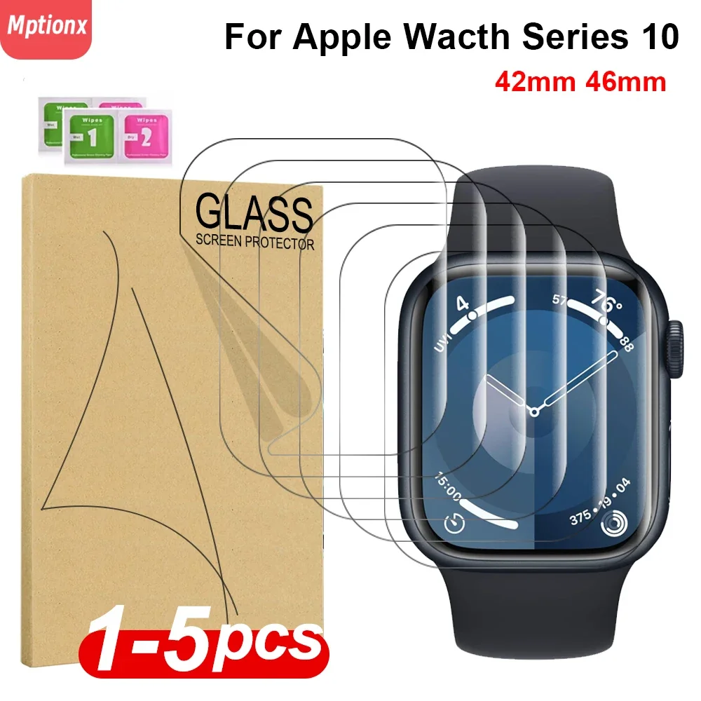 Filme protetor de tela para Apple Watch, Soft TPU, Hydrogel, HD, Clear, iWatch, Série 10, 46mm, 42mm, Acessórios