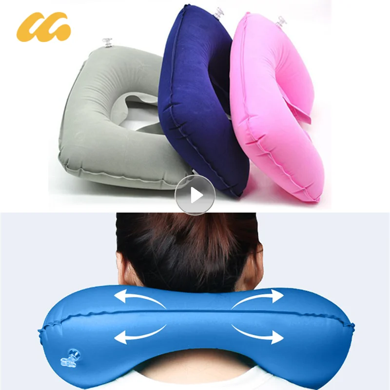 Inflatable Neck Pillow Auto Airplanes U Shaped Travel Pillow Light Portable Car Head Neck Rest Air Cushion For Travel Office