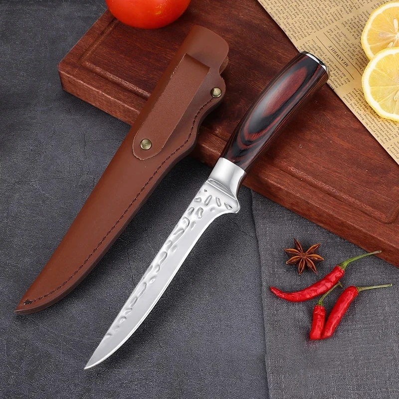 

PLYS Stainless Steel Boning Knife Hand Forged 6 Inch Meat Cleaver Professional Butcher Splitting Knife