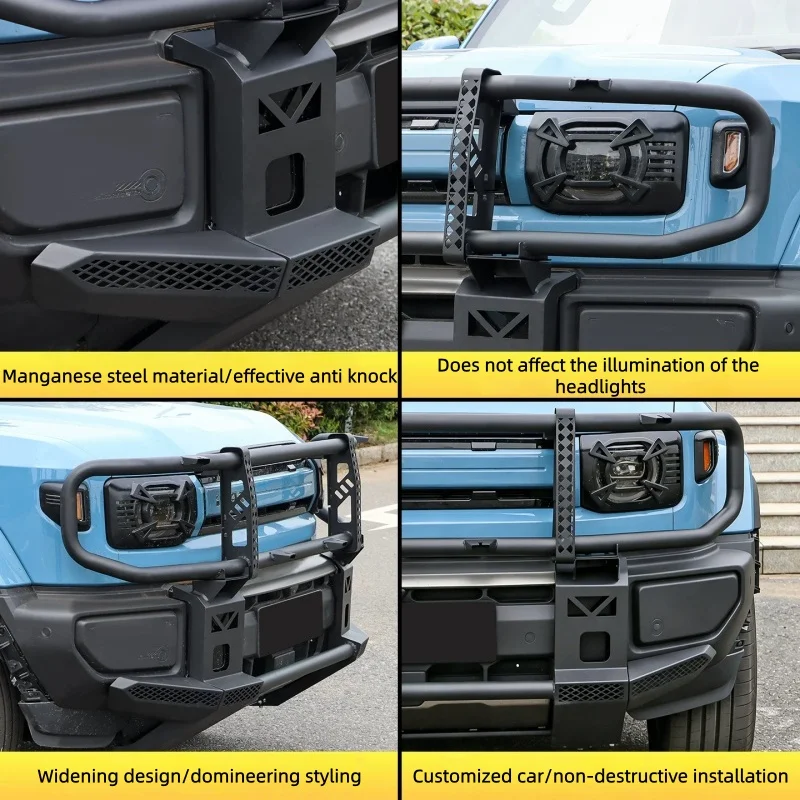 Fit for Chery ICAR V27 2026 Auto Bull Bar Front Bumper Guard Bar Thickened Anti-collision Off-road Bumper Car Modification Parts view 3