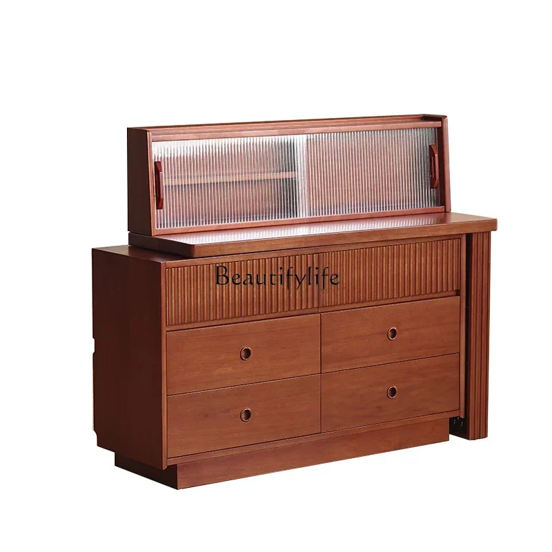 

XX39*Medieval solid wood makeup chest dresser integrated cabinet small apartment bedroom end corner
