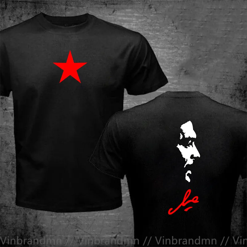 Cuban Leader T Shirts for Men Red Communist Star Cuba Men T-Shirt Che Guevara Marx Communism Cool Casual Pride T Shirt Man Shirt