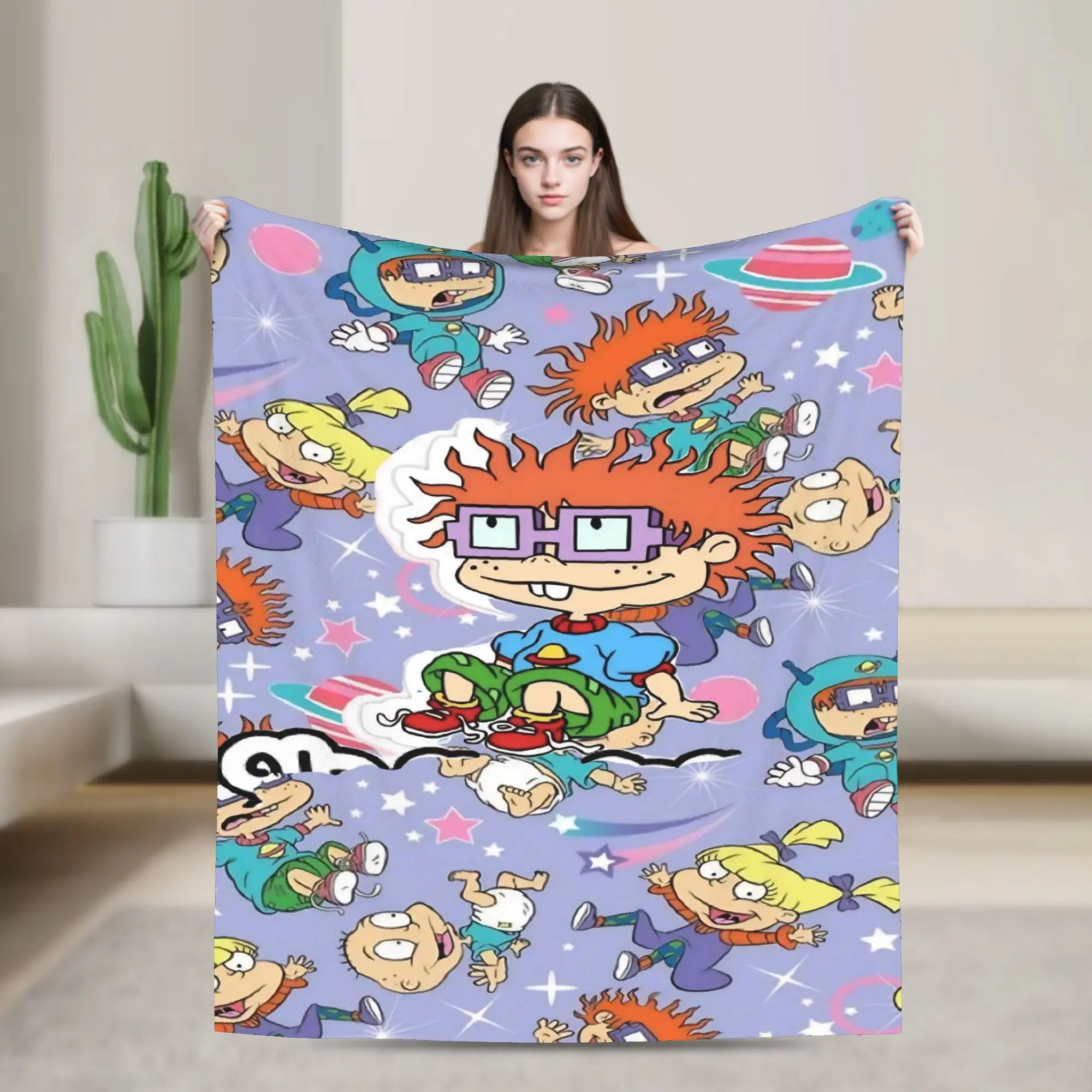 Cartoon R-Rugrats Blanket Ultra Soft  Throw Blankets for Couch 50x60 Inch Multiple Sizes Rug Piece